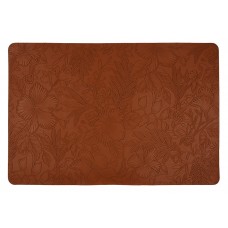 Сервірувальна серветка (плейсмат) з еко - шкіри з тисненням 30*45см Floral, колір - теплий теракотовий