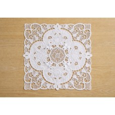 Бавовняна сервірувальна серветка 27*27см Lace Medallion, колір - молочний білий