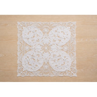 Бавовняна сервірувальна серветка 58*58см Lace Medallion, колір - молочний білий