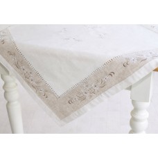 Скатертина лляна з вишивкою 90*90см Linen Harmony