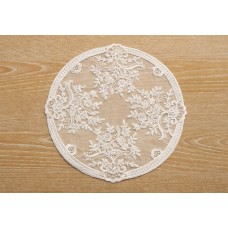 Мереживна сервірувальна серветка D30см Classic Lace, колір -  молочний білий