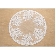 Мереживна сервірувальна серветка D40см Classic Lace, колір - молочний білий