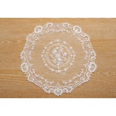 Мереживна сервірувальна серветка D40см Lace Garland, колір - молочний білий