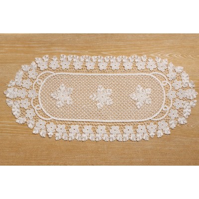 Мереживний сервірувальний ранер 38*88см Heritage Lace, колір - молочний білий