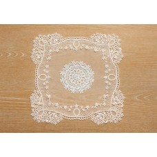 Мереживна сервірувальна серветка 35*35см Lace Garland, колір - білий молочний