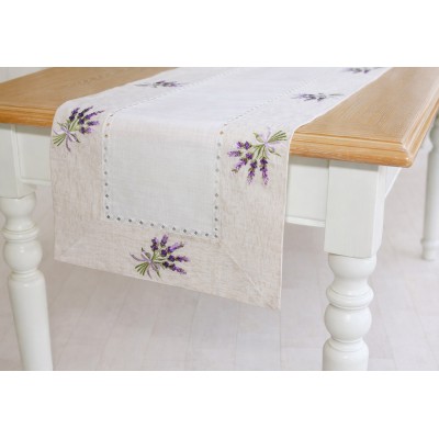 Доріжка на стіл лляна з вишивкою 40*150см Lavender Linen