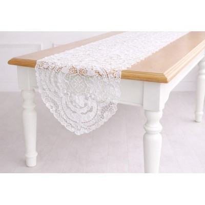 Ранер мереживний 40*120см Heritage Lace, колір -  молочний білий