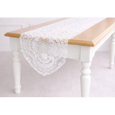 Ранер мереживний 40*168см Heritage Lace, колір -  молочний білий