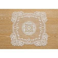 Мереживна сервірувальна серветка 35*35см Classic Lace, колір - молочний білий