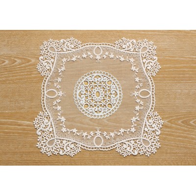 Мереживна сервірувальна серветка 35*35см Classic Lace, колір - молочний білий