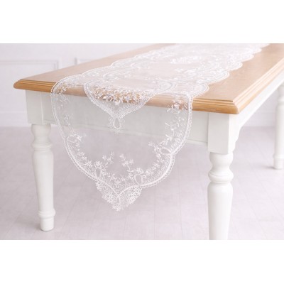 Раннер мереживний 40*130см Classic Lace, колір - молочний білий