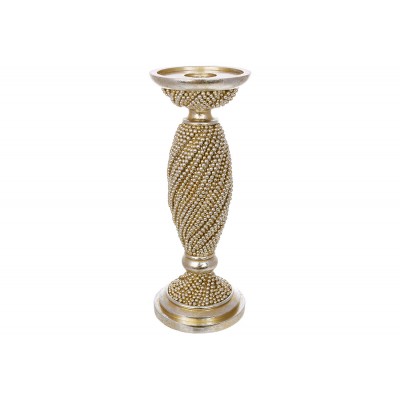 Підсвічник для тонкої та товстої свічок D10*26.5см Pearl, колір - шампань