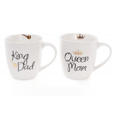 Кружка порцеляновий King Dad, Queen Mom, 520мл