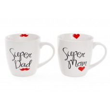 Кружка порцеляновий Super Dad, Super Mom 520мл