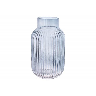 Ваза скляна bottle grey 22см, колір-сіро-блакитний