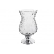 Ваза скляна Розалін, 20*35см, колір - сірий зі сріблом