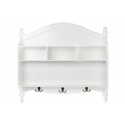 Полиця підвісна з гачками, колір - білий