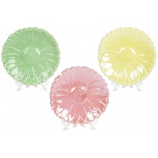 Тарілочка в формі квітки, 15см, 3 види - жовтий, зелений і рожевий перламутр