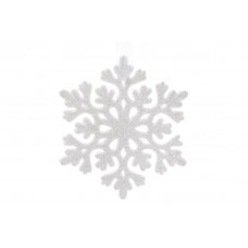 Елочная подвеска Снежинка 9см, цвет - белый