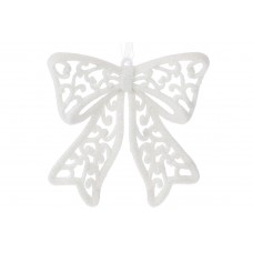 Ялинкова оздоба Бант 9см, колір-білий 788-887
