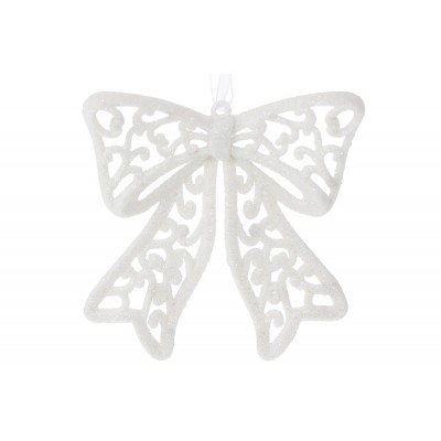 Ялинкова оздоба Бант 9см, колір-білий 788-887