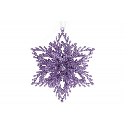 Ялинкова прикраса Сніжинка 12см, колір-лаванда