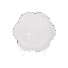 Тарелка керамическая сервировочная Rose, 23см, цвет - белый с золотом