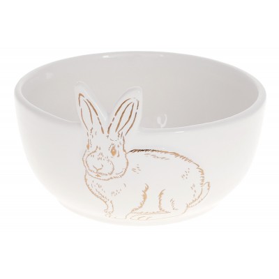 Пиала керамическая с рисунком Bunny 12.5см, цвет - белый с золотом