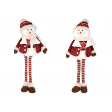 Новорічна декоративна іграшка Сніговики 55см, 2 види, колір - бордо