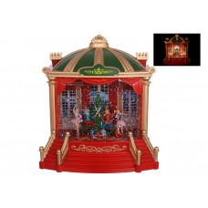 Музична водяна фігура Театр з LED підсвічуванням (пісня Jingle Bells) 22*11*23см