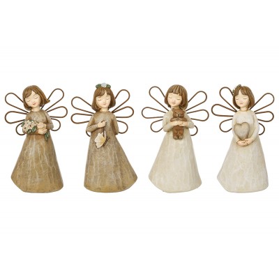 Декоративна статуетка Ангел 7*4*11.5см бежевий 4 дизайна