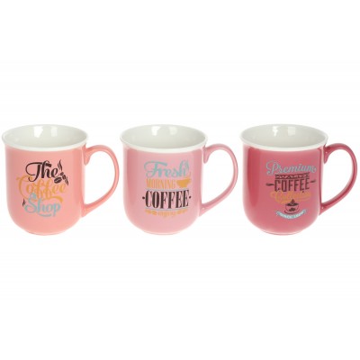 Кружка порцеляновий Coffe, 380мл, 3 дизайну