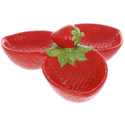 Менажниця керамічна Strawberry, 24см, колір-червоний