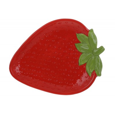 Тарілка керамічна Strawberry, 31*23.5*3.5см, колір-червоний