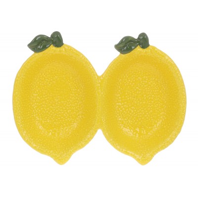 Менажниця керамічна Lemon, 20.5*16*4см, колір-жовтий