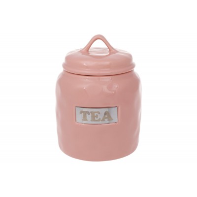 Банку керамічна Tea, 900мл, колір - рожевий