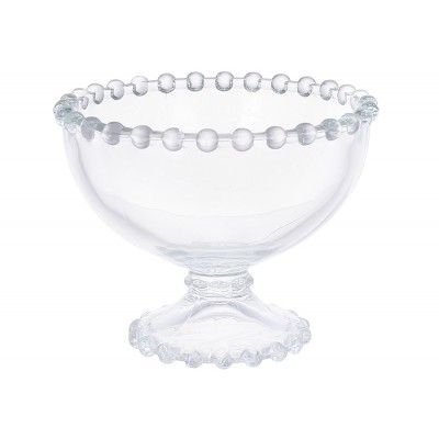 Піала на ніжці скляна прозора Bauble 11*9см