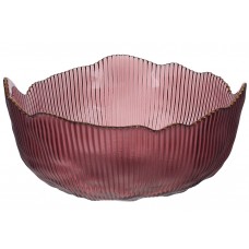 Салатник скляний Fleur пурпурний із золотим обідком D20*9 см 