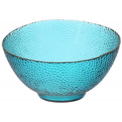 Салатник скляний Bauble смарагдовий із золотим обідком D22*13 см 