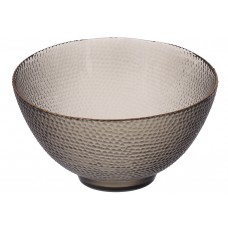 Салатник скляний Bauble димчастий сірий із золотим обідком D22*14 см 
