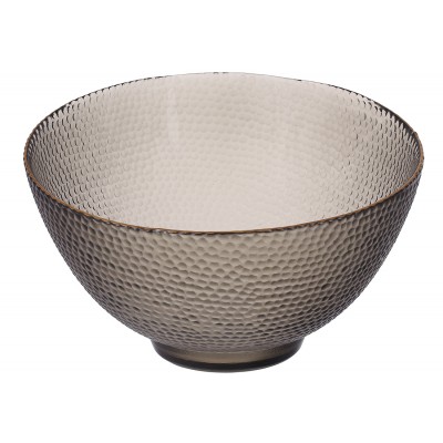 Салатник скляний Bauble димчастий сірий із золотим обідком D22*14 см 