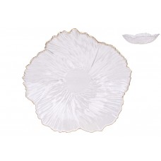 Салатник скляний із золотим обідком Flower, 1.5 л