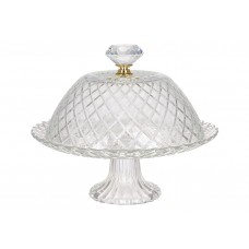 Тортівниця скляна з ковпаком Diamond, D24*20см