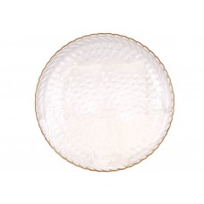 Блюдо скляне прозоре із золотим обідком Bauble, D26.5*1.7 см