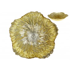 Салатник скляний Flower 1л, колір-золото