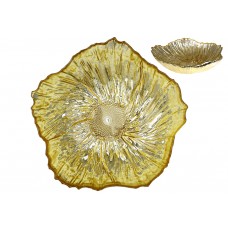 Салатник скляний Flower 450мл, колір-золото