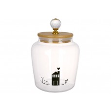 Скляна банка 900мл Tea з бамбуковою кришкою Diamond