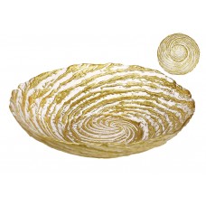 Фруктівниця скляна 25*25*6.4см Gold