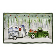 Блюдо прямокутне керамічне Зимова казка, 38*23*4.2см