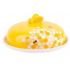 Блюдо керамическое для блинов 23см с крышкой Honey